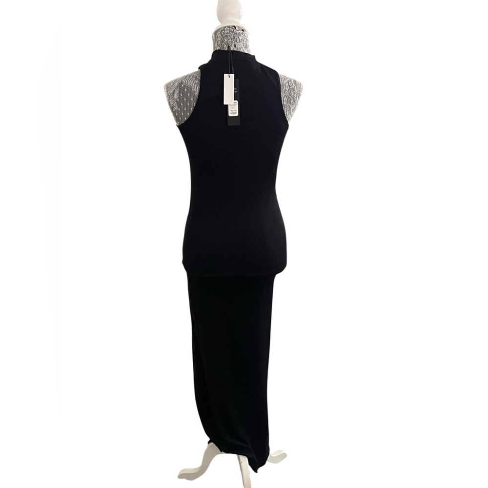 Fashion Nova Analise Seamless Black Cutout Bodycon Maxi Dress Size M/L NWT - Picture 5 of 6